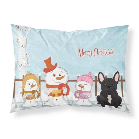 Carolines Treasures Carolines Treasures BB2340PILLOWCASE Merry Christmas Carolers French Bulldog Brindle Fabric Standard Pillowcase; 20.5 x 0.25 x 30 in. BB2340PILLOWCASE